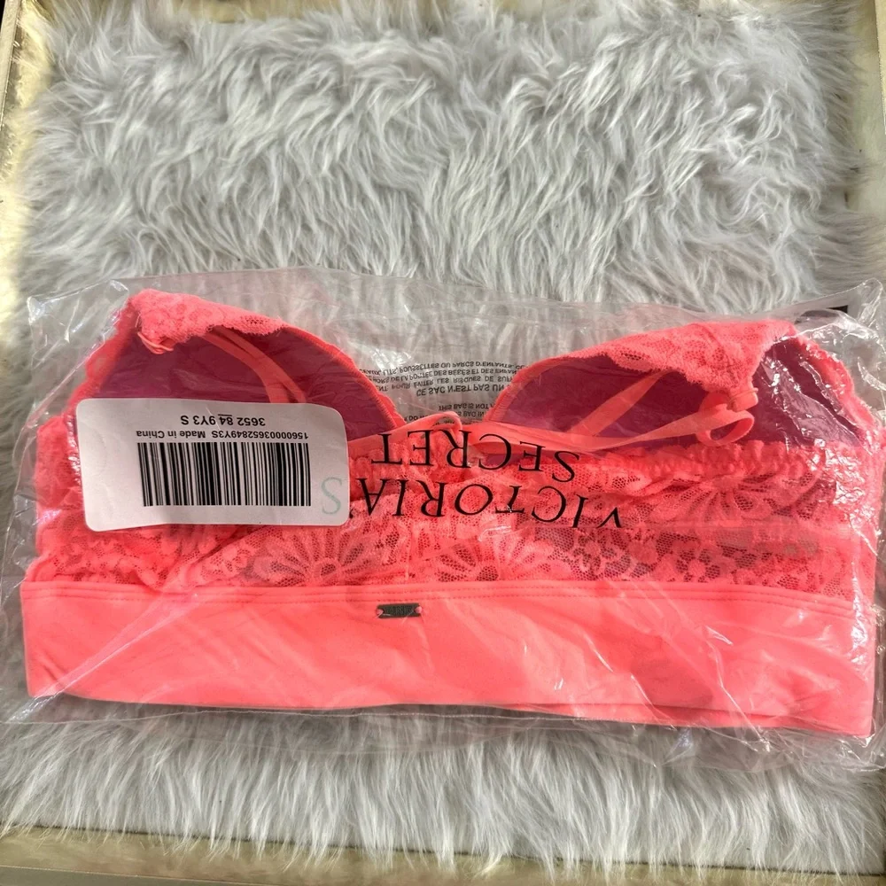 PINK Victoria’s Secret Lace Lightly Lined Triangle Bralette NEW - Picture 5 of 5